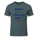 Demande en Mariage Originale Maman Veux-tu épouser Papa in Dark Heather - front view