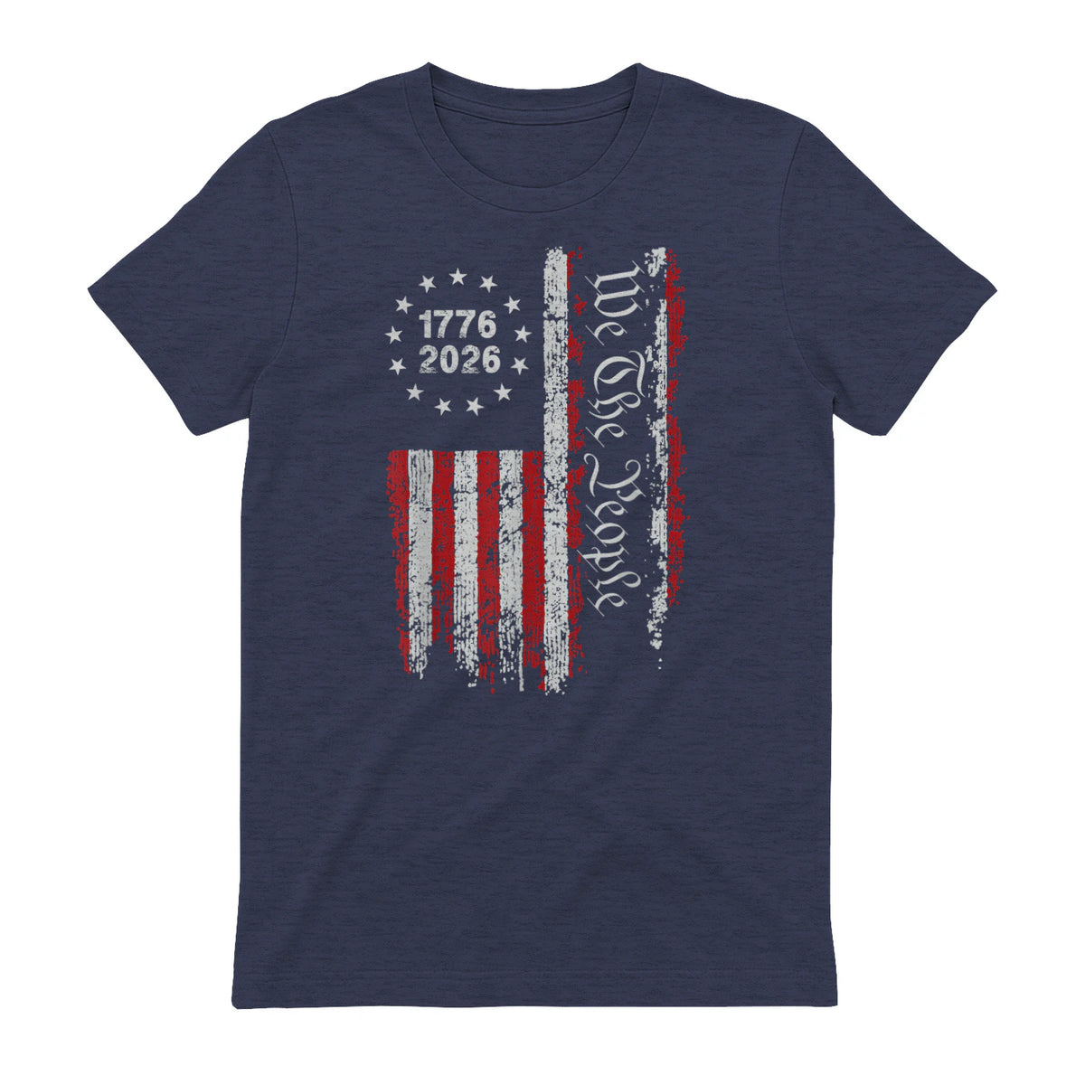 Independence Day Freedom T-Shirt in Heather Navy - back view