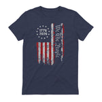 Independence Day Freedom T-Shirt in Heather Navy - back view