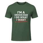I Do What My Daughter Wants Dad T-Shirt in Military Green - front view