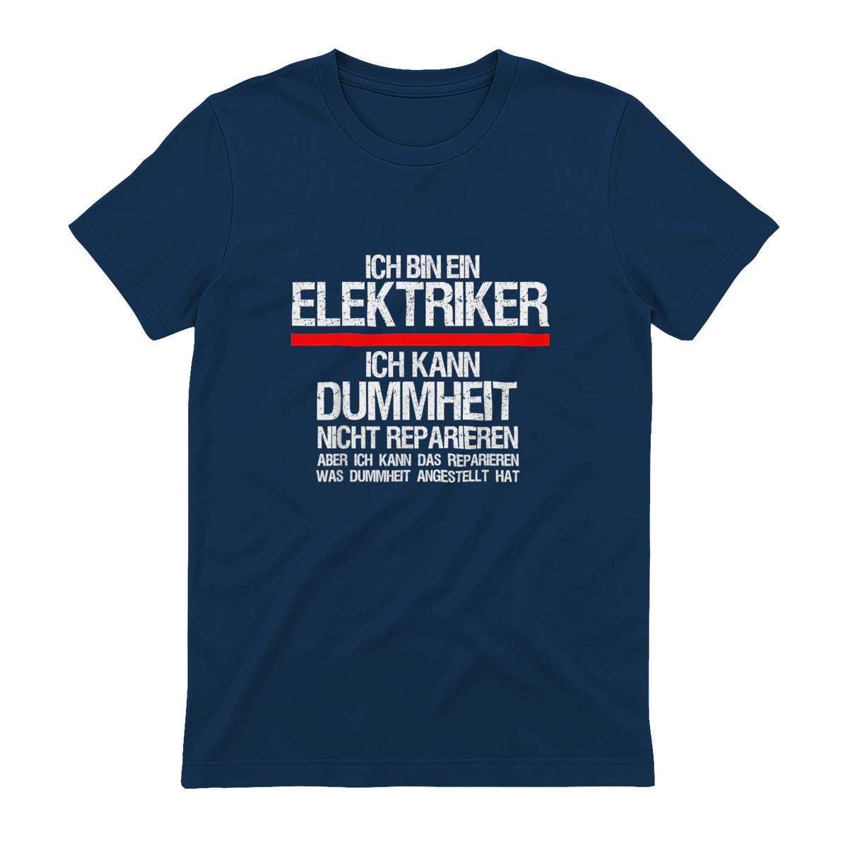 Elektriker Fun Geschenkidee - Herren Schwarz S - Kurzarm - Casual Funny Slogan Electrician in Navy - back view