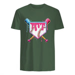 Baseball Drip Youth T-Shirt in Military Green - back view