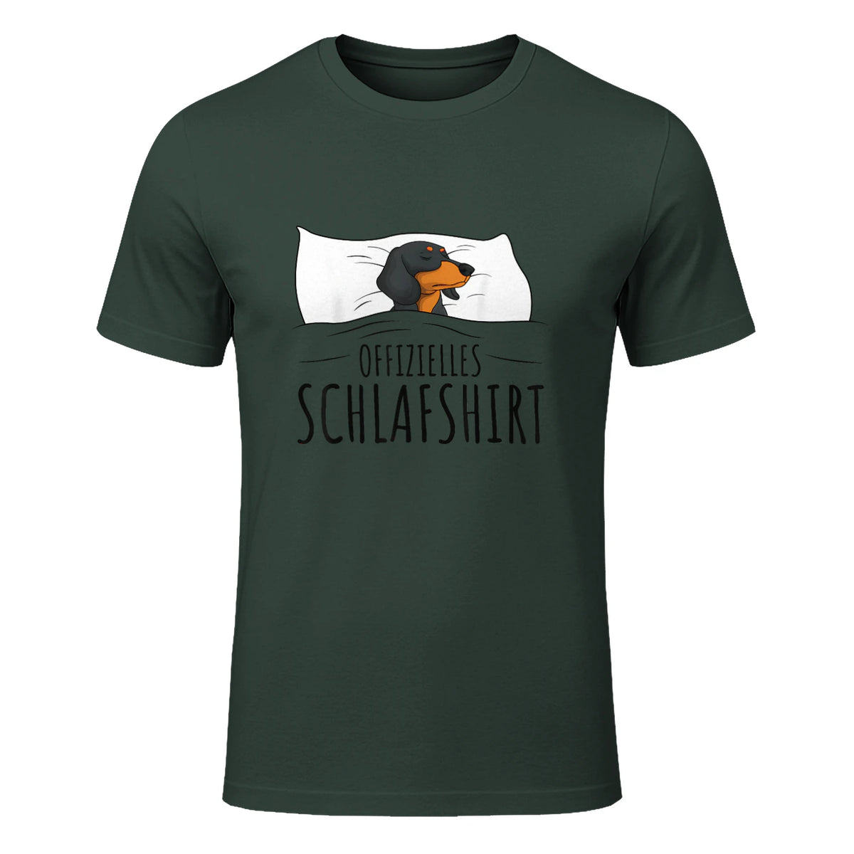 Offizielles Schlafshirt Schlafanzug Dackel Hund Geschenkidee in Forest Green - front view