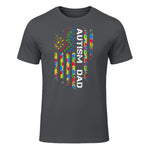 Autism Dad Awareness American Flag USA in Charcoal - front view