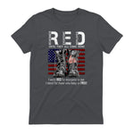On Friday We Wear Red Military R.E.D Friday Military Remember Everyone Deployed Unisex-Adults US Flag T-Shirt Black Smal in Charcoal - back view