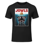 Funny Pittie Pitbull Pit Bull Jowls Burger, Bully Dog Mom T-Shirt in Black - front view
