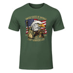 Anniversary Eagle Liberty Bell T-Shirt in Military Green - front view