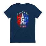 American Patriotic Fourth of July Anniversary T-Shirt in Navy - back view