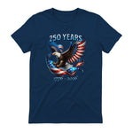 Patriotic Eagle and Flag Anniversary T-Shirt in Navy - back view