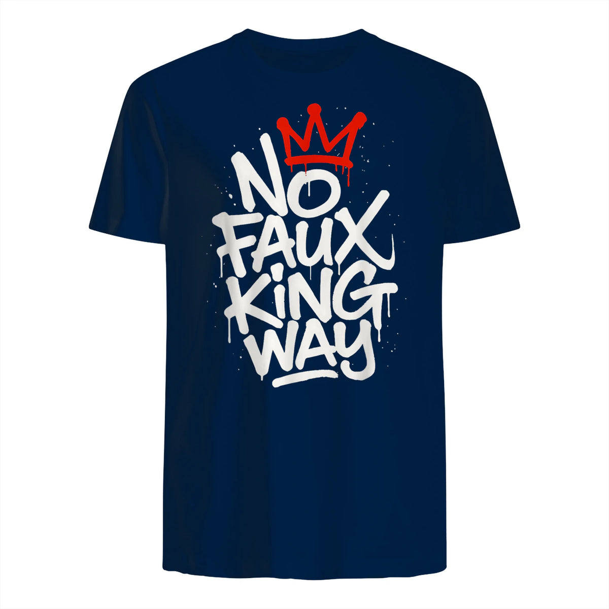 No Faux King Way T-Shirt in Navy - back view