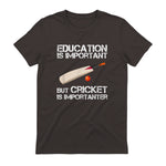 Education Is Important But Cricket Is Importanter T-Shirt T-Shirt in Dark Chocolate - back view