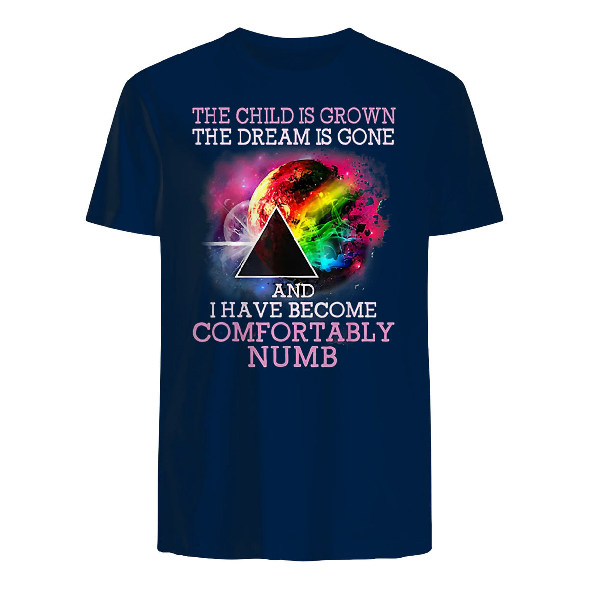 The Child Is Grown The Dream Is Gone Comfortably Number T-Shirt in Navy - back view