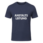 Spaßige Outfits Anstaltsleitung Lustige Sprüche Humor Spaß für Erwachsene Unisex Schwarz in Heather Navy - front view