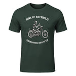 Sprüchewerkstatt Sons mit Arthritis Ibuprofen Chapter Motorradfahrer für Herren, Schwarz, in Forest Green - front view