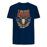 Lynyrd Skynyrd - Americana Steer Skull T-Shirt in Navy - back view