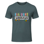 Easter Egg Hunt Supervisor Funny Mom Dad Men Women Kids T-Shirt in Dark Heather - front view