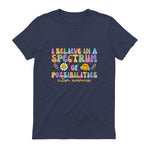 I Believe in A Spectrum of Possibilities Autism Awareness in Heather Navy - back view