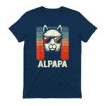 Bester Papa Alpapa Alpaka Frischgebackener Papa Vatertag T-Shirt in Navy - back view