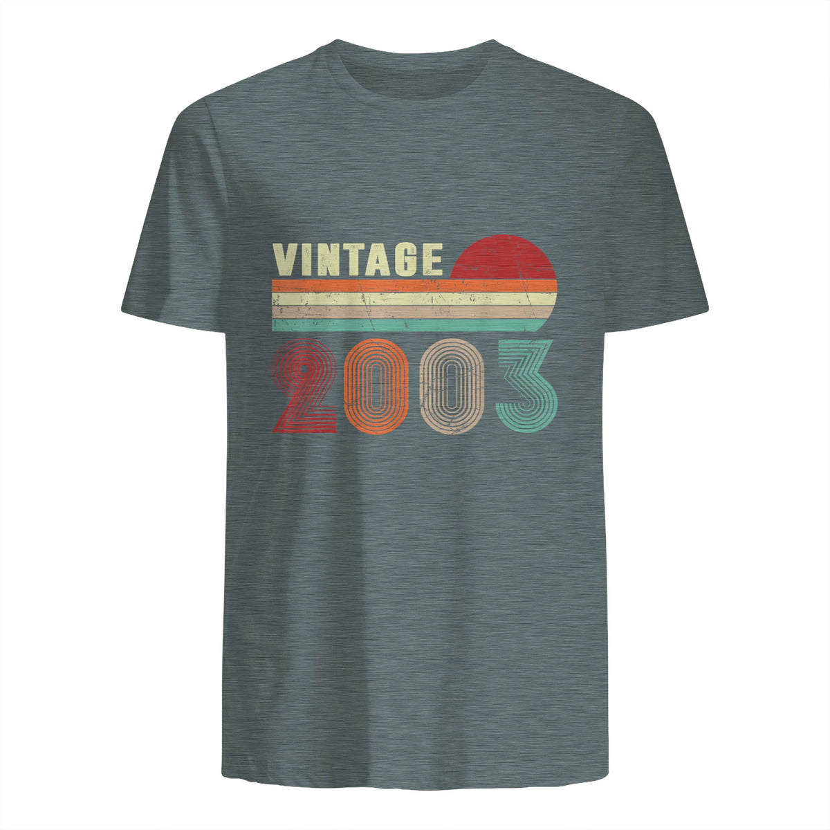 Vintage Twenty-Second Birthday T-Shirt in Dark Heather - back view