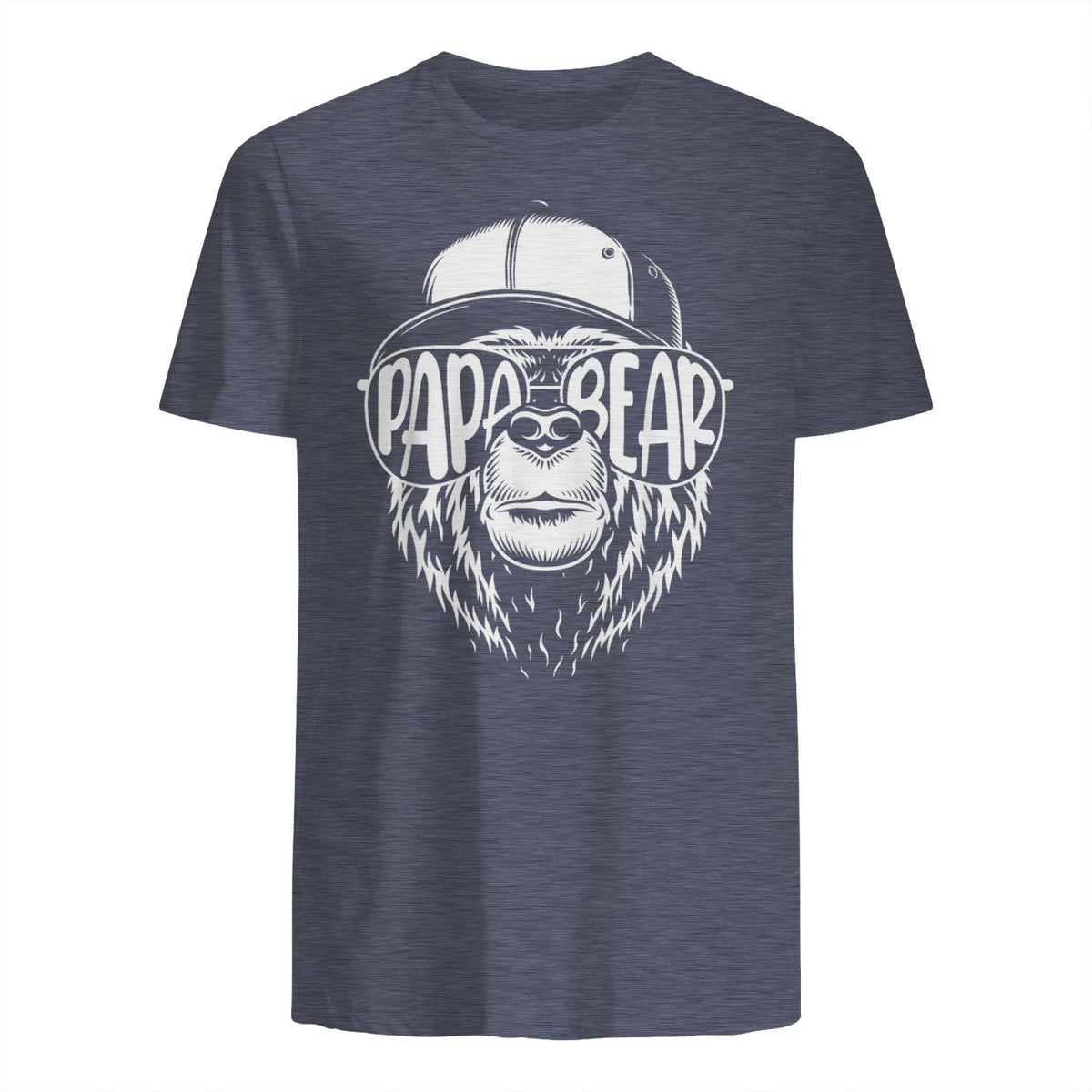 Grandfather Grandpa Son Daughter Children Gift Vatertag Schwarz Small Classic Fit Cartoon Bär Family Män in Heather Navy - back view