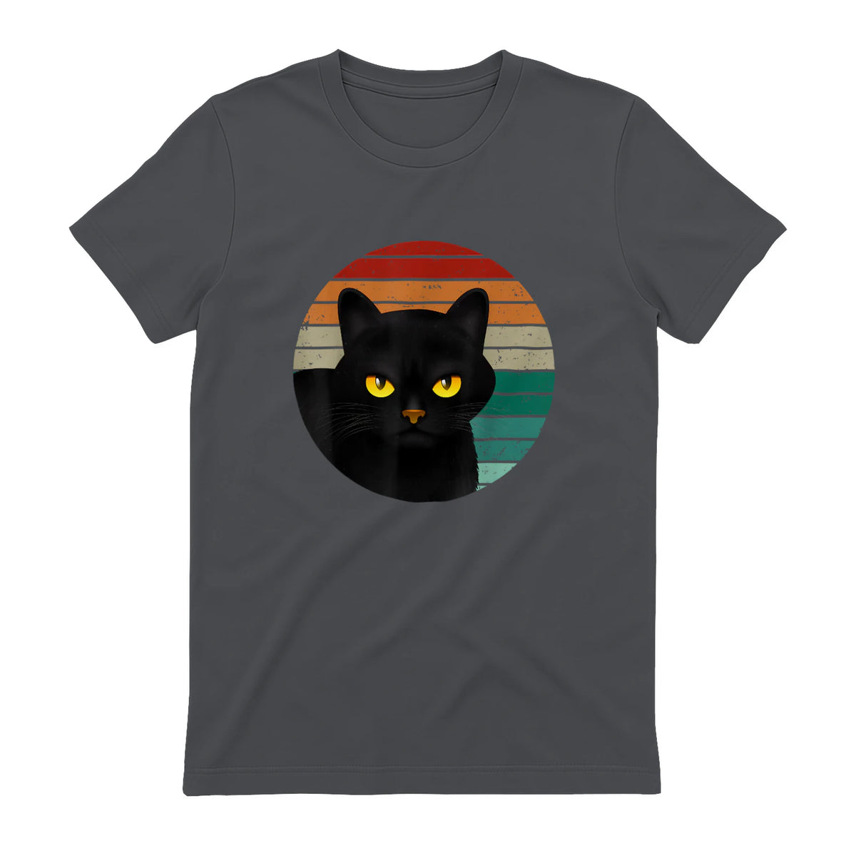 Chats Vintage Cat I Style rétro Chats noirs in Charcoal - back view