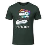 Papacorn Vater Tochter Einhörner in Forest Green - front view