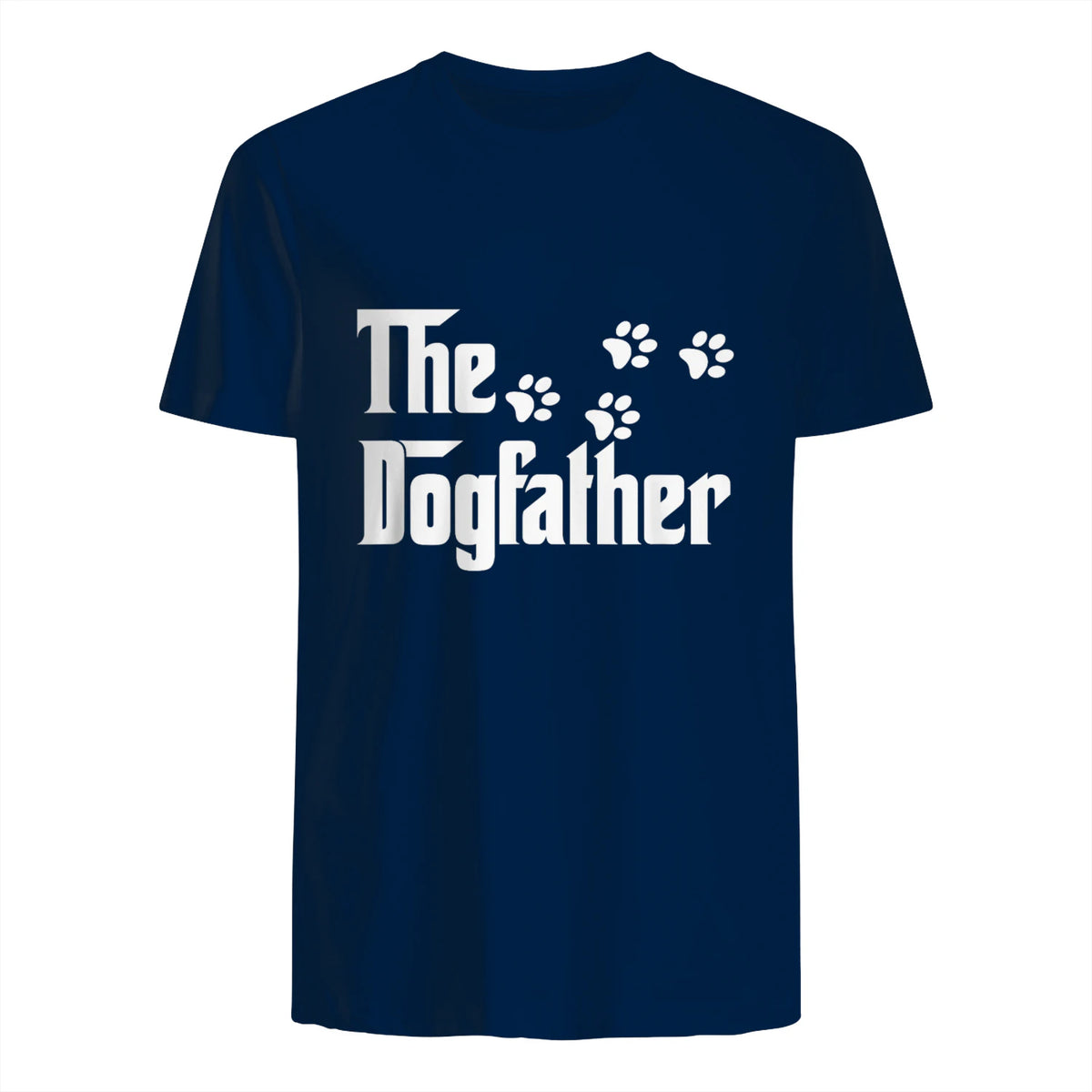 The Dogfather T-Shirt Dad Fathers Day Gift Dog Lover in Navy - back view