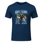 Eagle and Flag Anniversary Birthday T-Shirt in Navy - front view