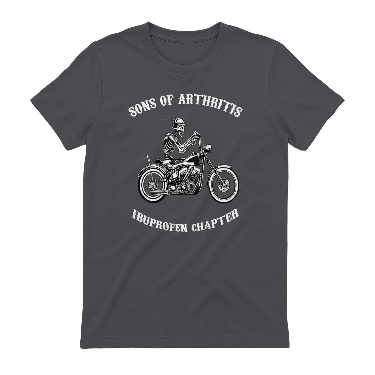 Sprüchewerkstatt Sons mit Arthritis Ibuprofen Chapter Motorradfahrer für Herren, Schwarz, in Charcoal - back view