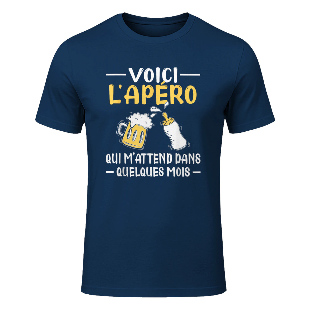 Annonce Grossesse Papa Originale Apéro Drôle Futur Papa in Navy - front view