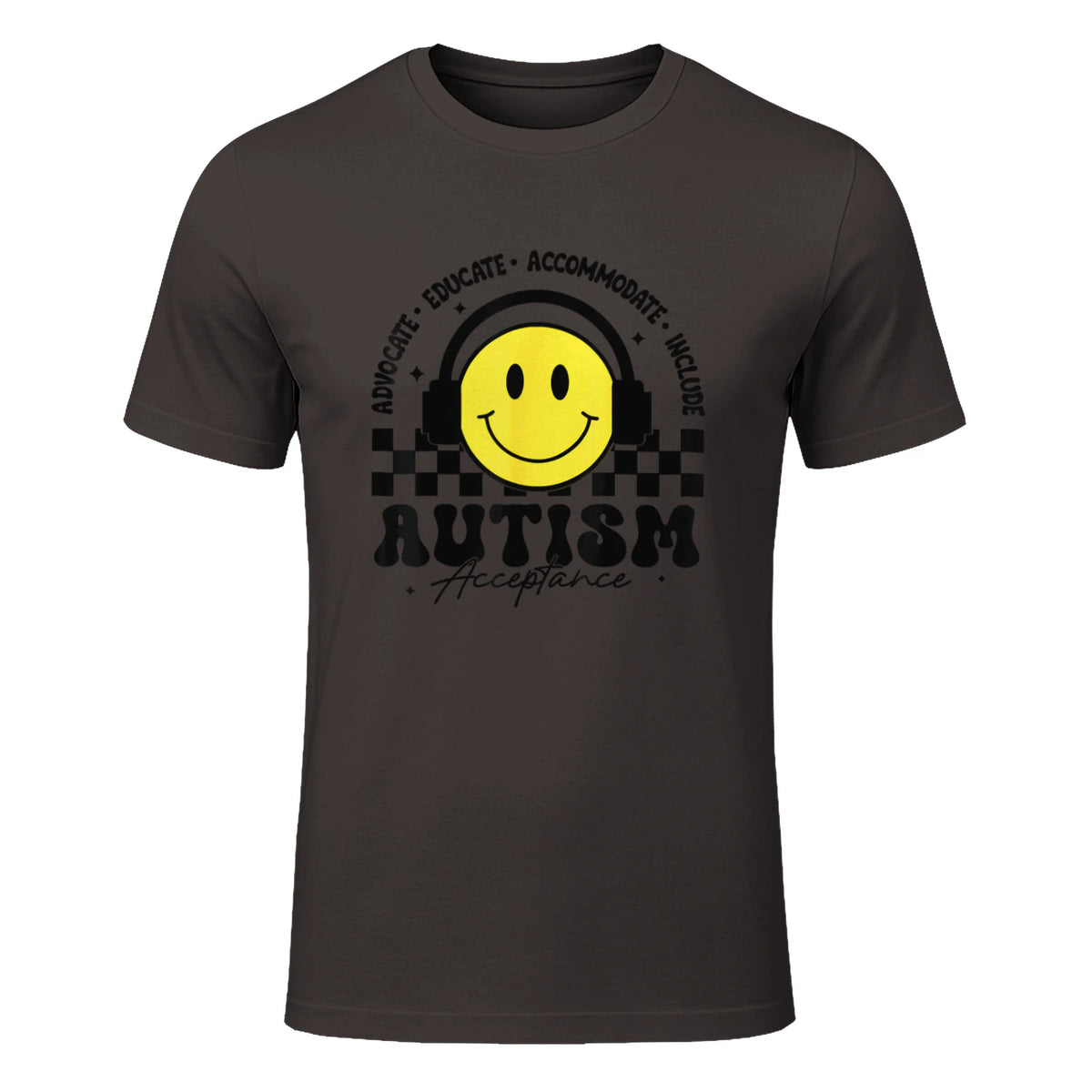Autism Awareness Acceptance Special Education Teacher Kids T-Shirt in Dark Chocolate - front view