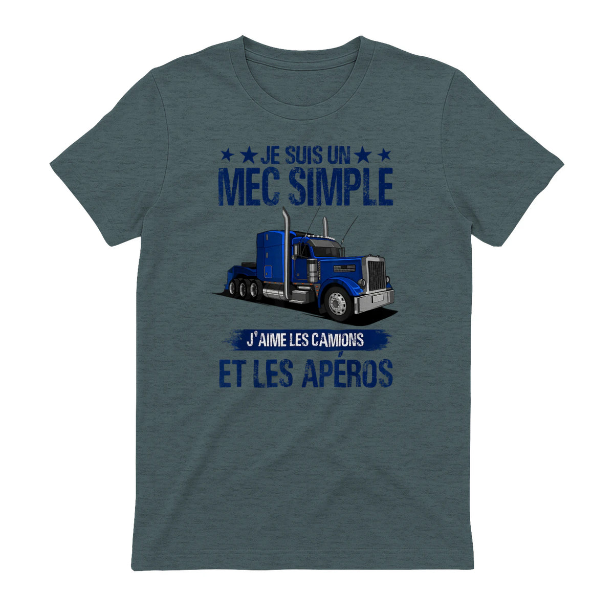 Camion et Routier, mec Simple, Chauffeur Poids Lourds in Dark Heather - back view