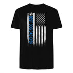 Best Dog Dad Ever American Flag T-Shirt Gift for Best Father in Black - back view