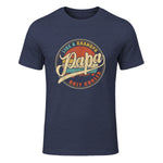 PAPA Like A Grandpa Only Cooler Funny Dad Papa Grandfather in Heather Navy - front view