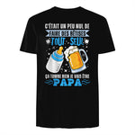 bientôt papa 2026 Annonce Futur Papa Humour Nouveau Papa tee in Black - back view