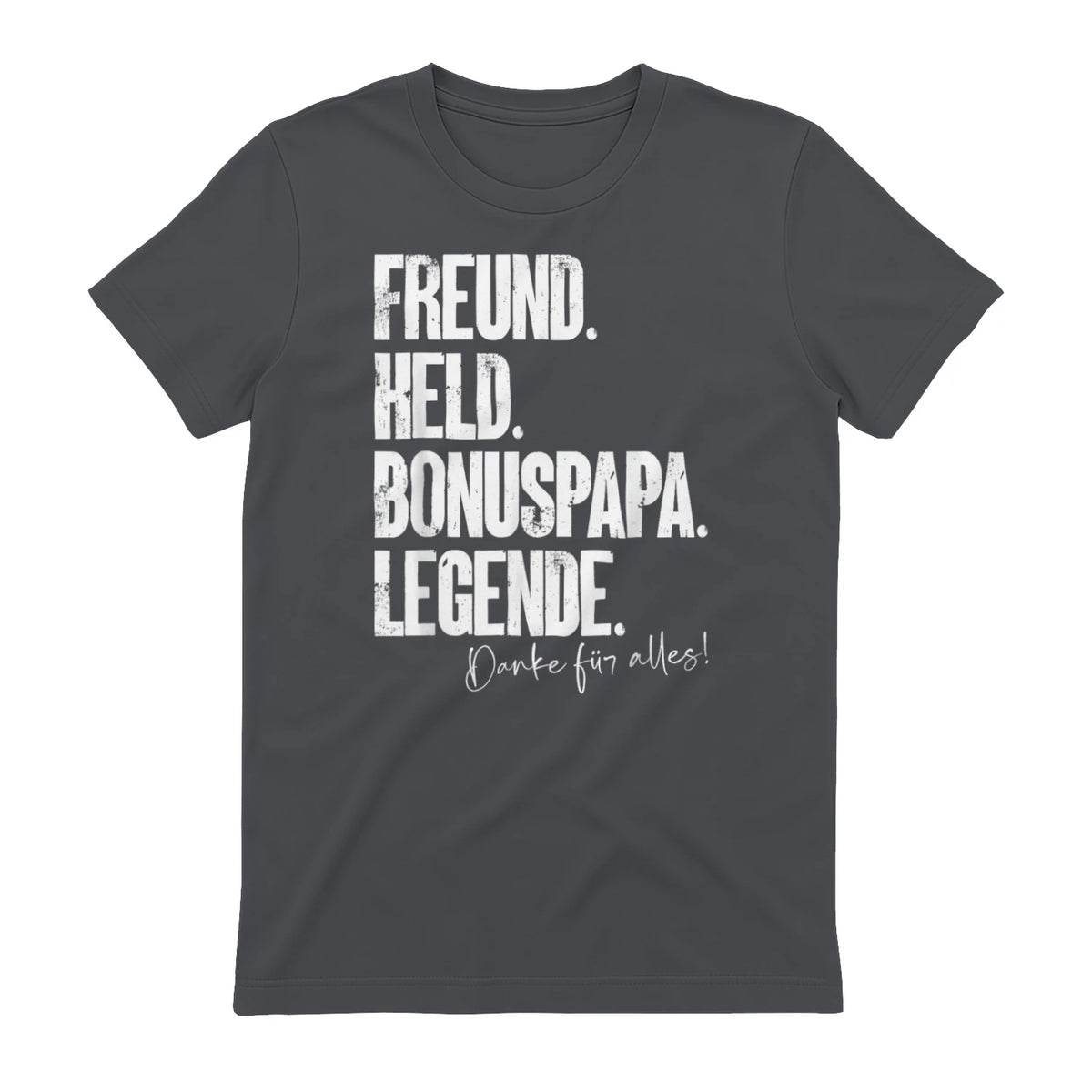 Bonuspapa Bester Stiefpapa Stiefvater Bonus Papa T-Shirt in Charcoal - back view