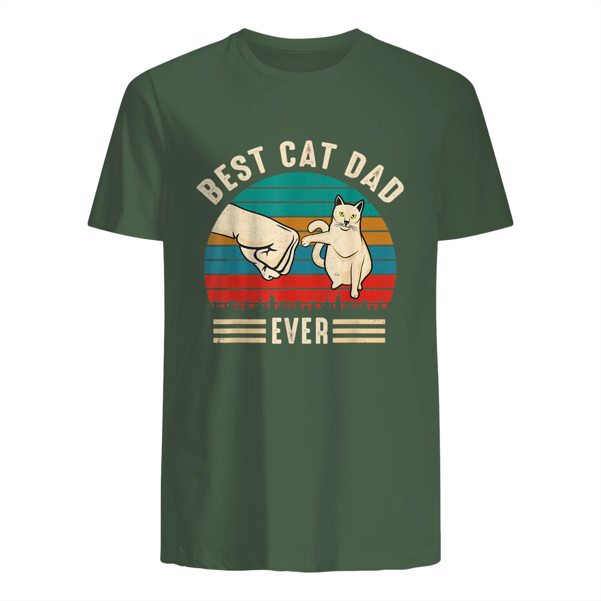 Best Cat Dad Ever - Meilleur chat papa jamais chat in Military Green - back view