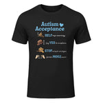 Autism Awareness Acceptance Hand Sign Language SPED Teacher in Black - front view