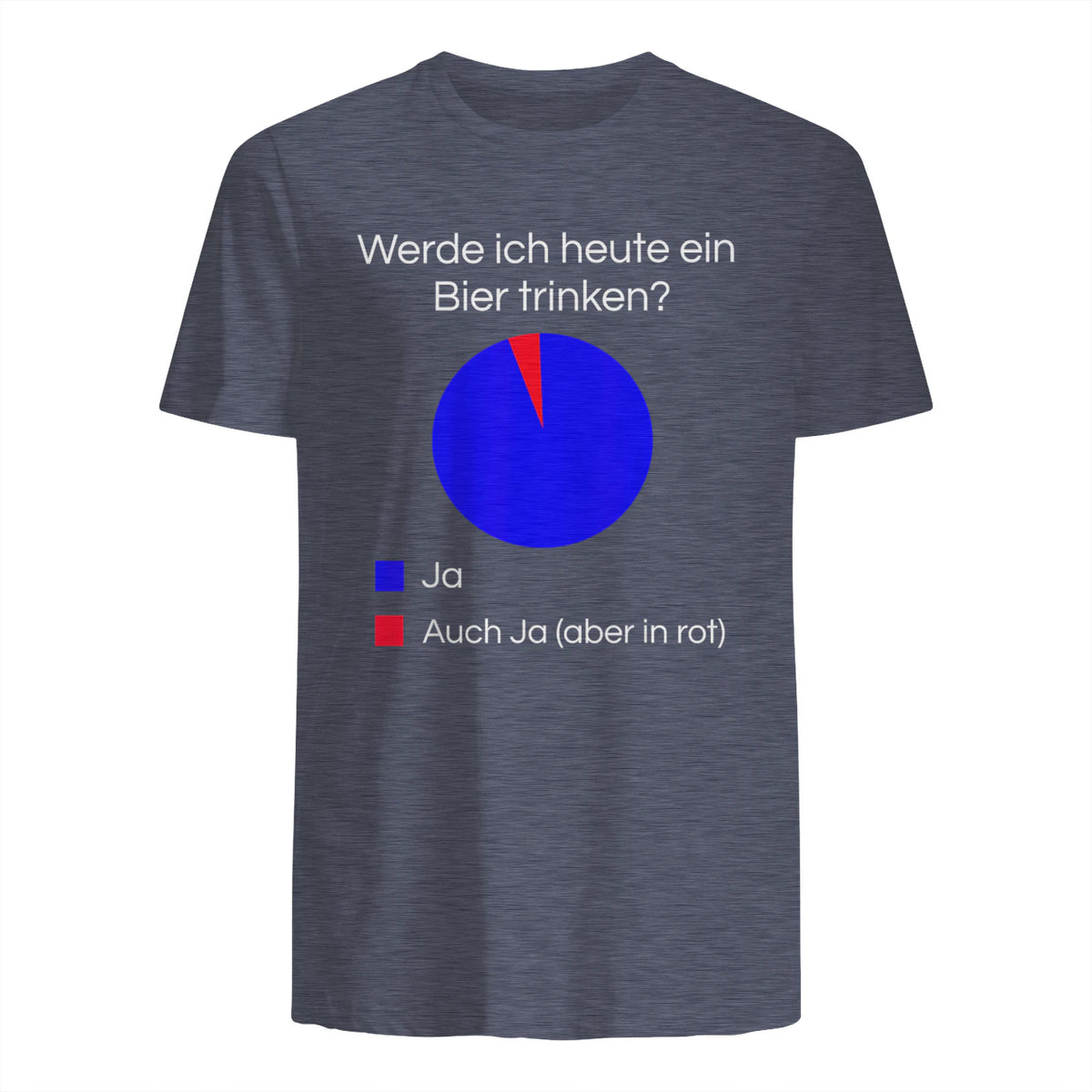 Lustiges Bier Shirt I Alkohol Trinken Party Fest Wein in Heather Navy - back view