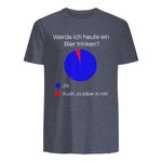 Lustiges Bier Shirt I Alkohol Trinken Party Fest Wein in Heather Navy - back view