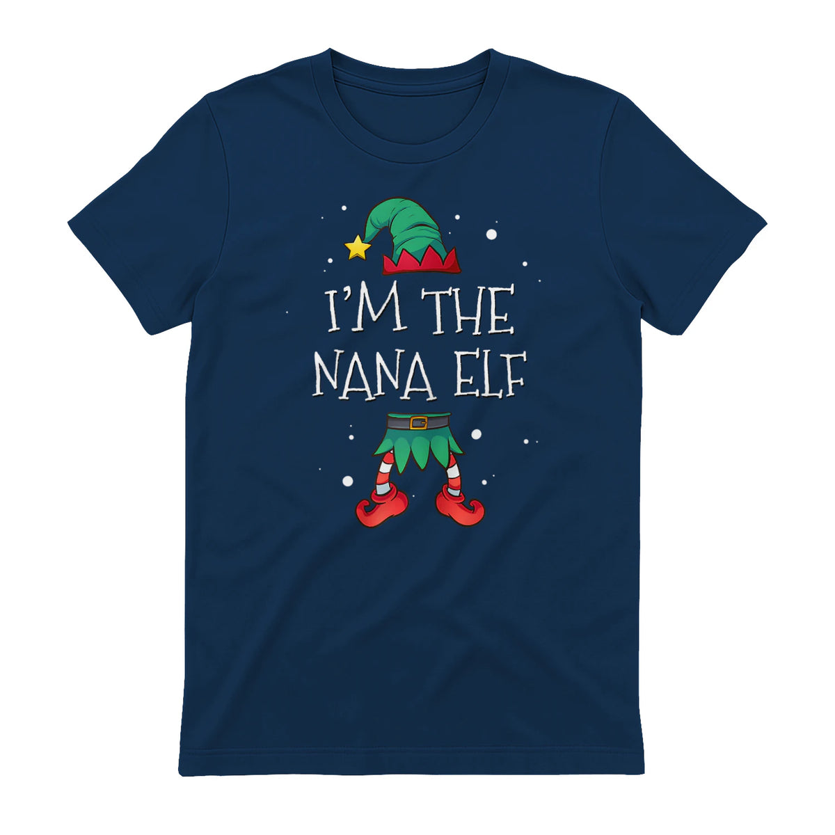 I'm The Nana Elf Shirt Matching Family Outfits Christmas in Navy - back view