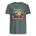 American Flag Anniversary T-Shirt in Dark Heather - back view