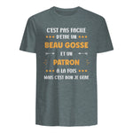Départ Métier Super Patron Humour Beau Gosse Patron in Dark Heather - back view
