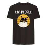Ew, People - Funny Cat Lover Gift T-Shirt in Dark Chocolate - back view