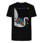 What Makes You Different Autism Awareness T-Shirt in Black - back view