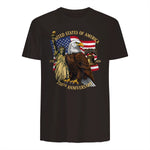 Patriotic Eagle Liberty Bell Anniversary T-Shirt in Dark Chocolate - back view