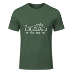 Un Deux Trois Cat, Cute & Funny Kittens, Gift For Cat Lovers T-Shirt in Military Green - front view