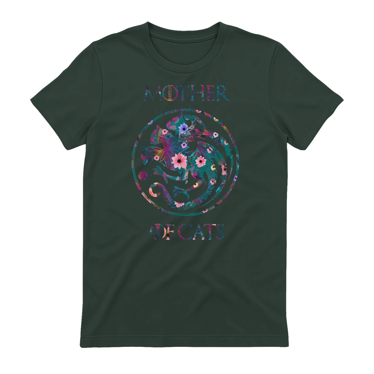 Mother of Cats Shirt T-Shirt in Forest Green - back view