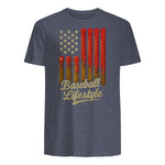 Baseball Lifestyle Apparel Youth Baseball Drip Ice Cream T-Shirt in Heather Navy - back view