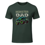 Monster Truck Dad T-Shirt in Forest Green - front view